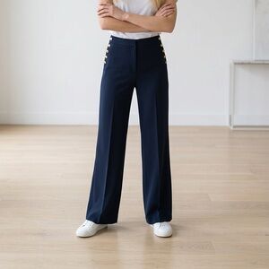 Ralph Lauren Wide-Leg Navy Women's Trousers